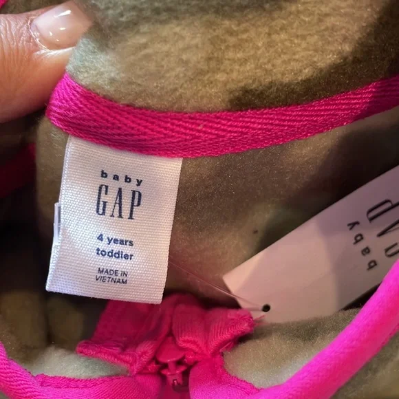 🆕 baby GAP fleece camo hot pink pullover Size 4T L10 - Picture 4 of 5